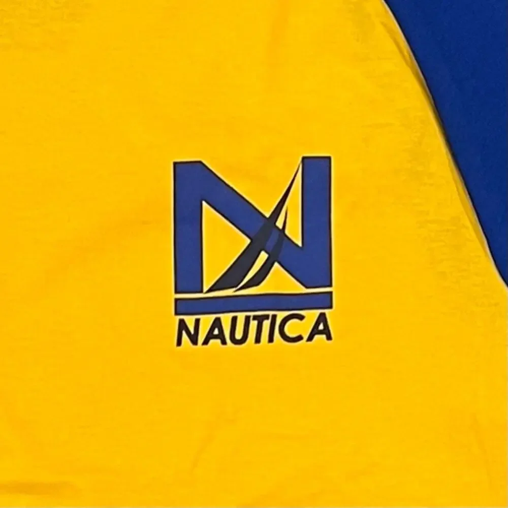 NWT Nautica Boys' Blue and Gold W/ Logo Baseball Tee